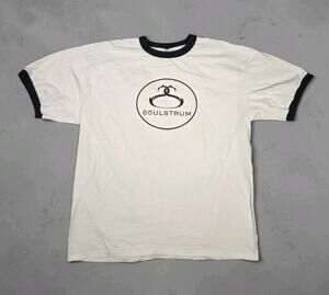 Vtg Soulstrum Ringer Band Shirt Religious Christian Rock Y2K White Streetwear 2X